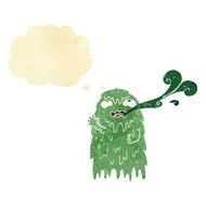 gross cartoon ghost with thought bubble N21