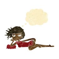cartoon woman in sexy pose with thought bubble N19