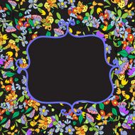 Floral doodles frame