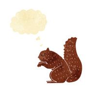 cartoon squirrel with thought bubble N20
