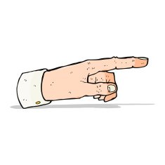 cartoon pointing hand N33
