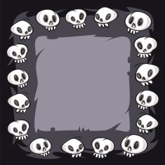 Cartoon Skulls Square Frame