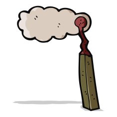 cartoon burnt match N15