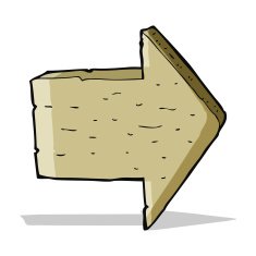 cartoon wooden arrow sign N4