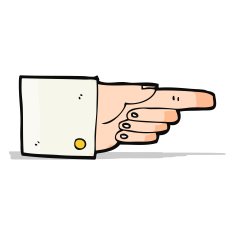 cartoon pointing hand N34
