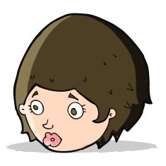 Cartoon Girl With Concerned Expression N5