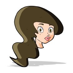 cartoon pretty female face N44