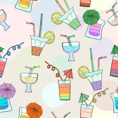 Cocktail vector illustration pattern