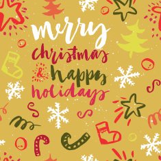 Seamless Christmas pattern The pattern is painted with a brush N4