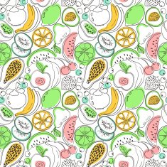 Cartoon colorful fruit seamless pattern