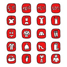 Hand drawn vector illustration icons for website