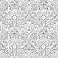 Vector Seamless Monochrome Ornate Pattern N42