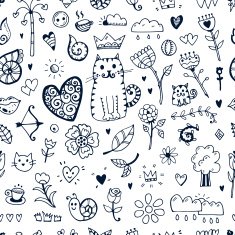 Hand drawn floral seamless pattern N3