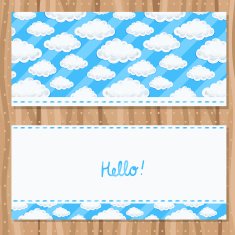 Clouds brochure template Cute flyer design