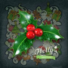 Holly traditional Christmas decoration