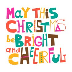 May this Christmas be bright and cheerful Greeting Lettering