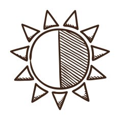 Sun brightness contrast symbol
