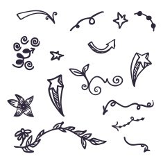 Pencil sketch decorative elements N2