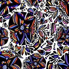 Seamless doodle flower background N6