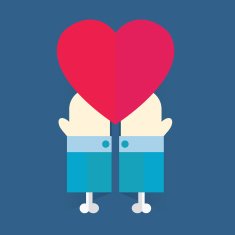 Hand and heart vector illustration