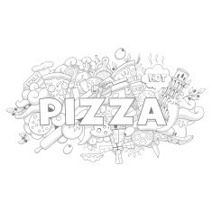 Pizza hand-drawing title design vector illustration N10