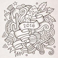 2016 New year doodles elements background N6