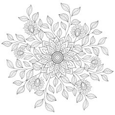Vector Monochrome Floral Background N18