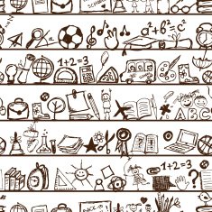 School hand drawn pattern for your design
