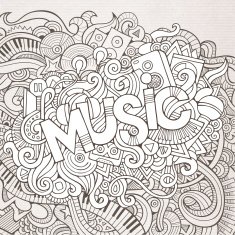 Music hand lettering and doodles elements background N3