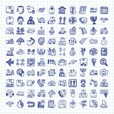 doodle logistics icons