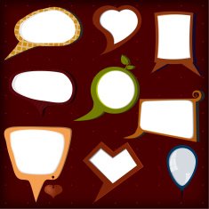 Set of colors vector speech bubbles