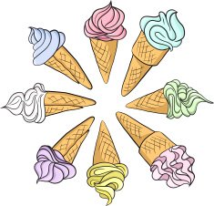 set of different ice creams N2