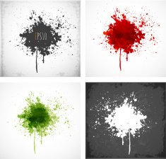 Set of four big splashes