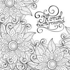 Vector Monochrome Floral Background N20