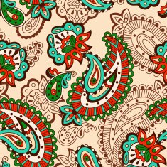 Turkish cucumber seamless pattern beige style N2