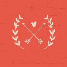 Romantic design elements Heart with arrows Vector illustration