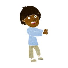 cartoon happy man showing N5