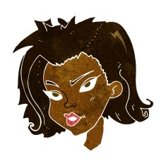 cartoon female face N70
