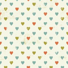 Vintage seamless pattern with hearts