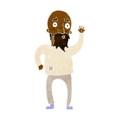 cartoon bearded man waving N4