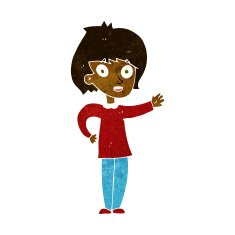 cartoon happy woman N134