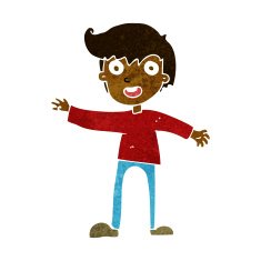 cartoon excited boy N80