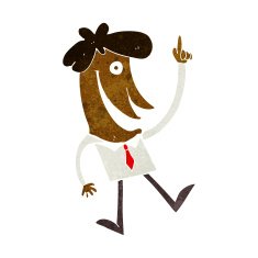cartoon man with idea N100