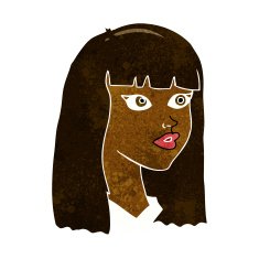 cartoon pretty girl with long hair N6