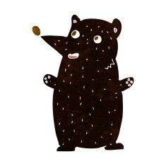 funny cartoon black bear N6