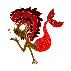 cartoon mermaid blowing a kiss N5