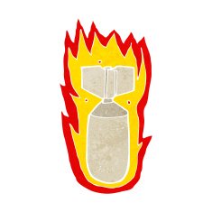 cartoon flaming bomb N11