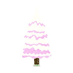 cartoon pink snowy tree N2