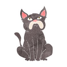 cartoon grumpy little dog N7