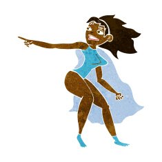 cartoon superhero woman pointing N5